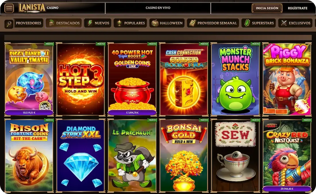 juegos del casino lanista