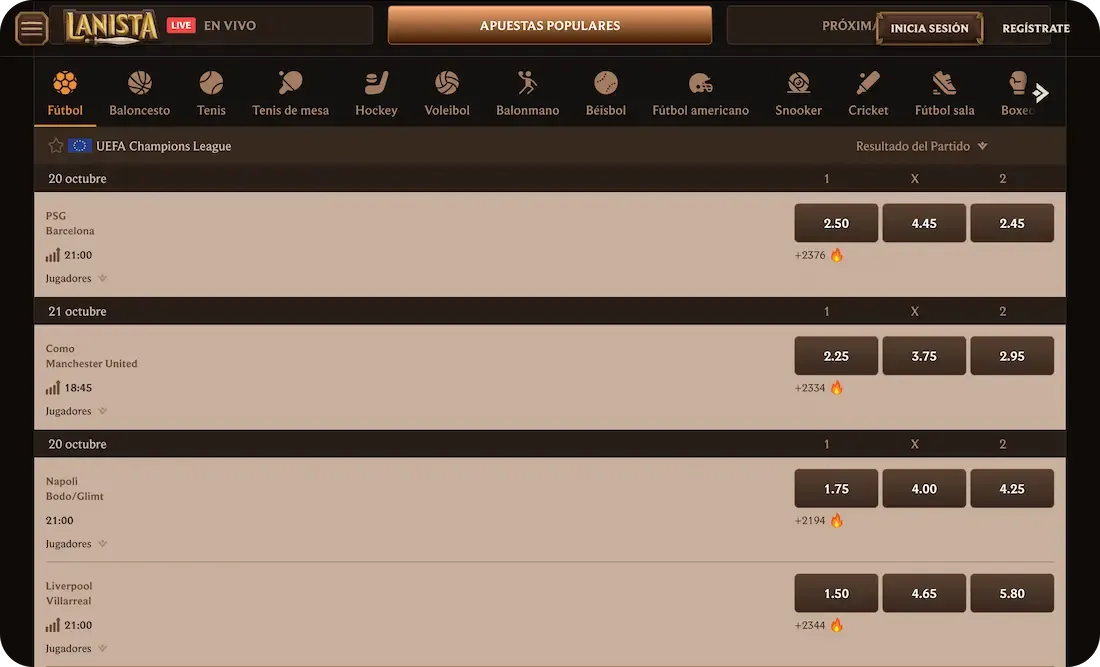 deportes del casino lanista